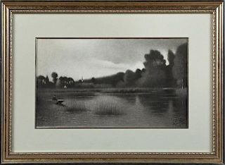 J.E. Jackson, "Boater on the Lake," 1924, graphite