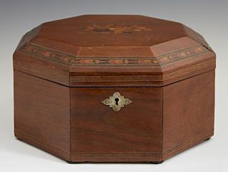 English Marquetry and Parquetry Inlaid Octagonal S