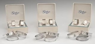 Group of Fifteen Sterling Napkin Rings, 20th c., b