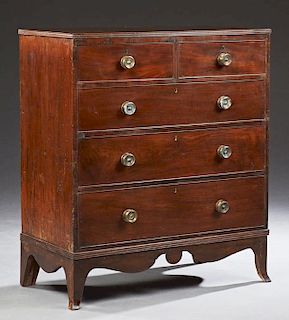 Georgian Style Carved Mahogany Chest, 19th c., the