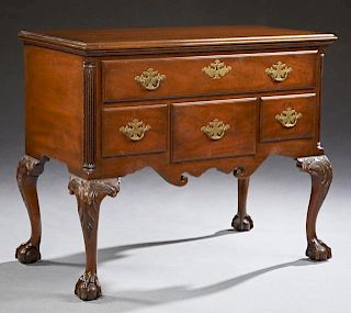 English Style Carved Oak Lowboy, 20th c., by the W