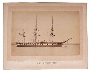 Albumen Photograph and CDV of the USS Franklin, Farragut's Flagship During His 1867 European Tour 