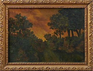 Belle Vegu, "Landscape," early 20th c., oil on can