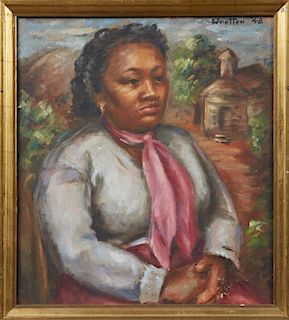 Mayjoe Wooten, "Rebecca's Portrait," 1948, oil on