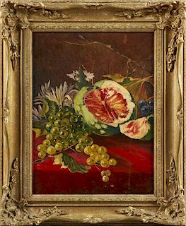 S. Reid, "Still Life of Fruit and Flowers," late 1