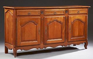 French Louis XV Style Carved Cherry Sideboard, ear