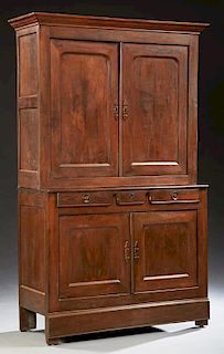 French Carved Cherry Buffet a Deux Corps, 19th c.,