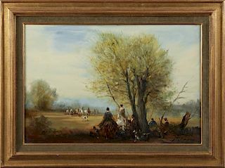 Palmera, "English Hunt Scene," 20th c., oil on mas