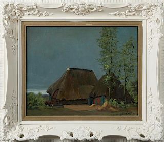 Michel Depypere (1923-1978), "Thatched Roof Cottag
