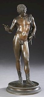 Classical Patinated Bronze Figure, 19th c., of a n