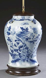Large Chinese Baluster Vase, 20th c., with integra