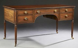English Regency Style Carved Mahogany Desk, 20th c