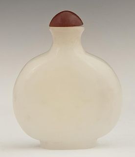 Large Chinese White Jade Snuff Bottle, early 20th