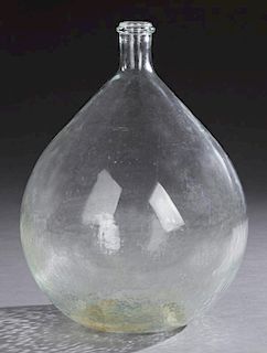 French Mold Blown Glass Wine Carboy, 19th c., from