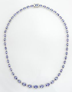 14K White Gold Link Necklace, each of the 52 links
