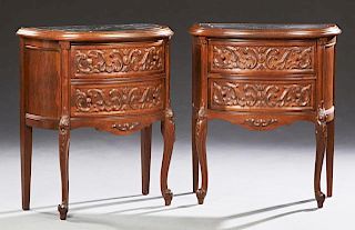 Pair of Continental Louis XV Style Carved Mahogany