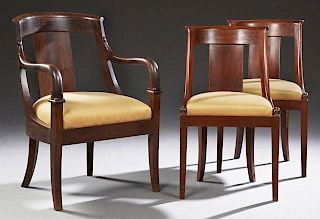 Group of Three Carved Mahogany Chairs, consisting