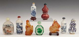 Group of Nine Chinese Snuff Bottles, early 20th c.