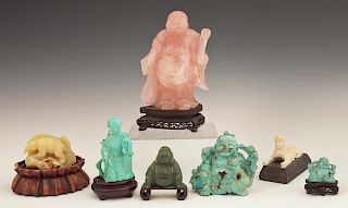 Group of Seven Carved Chinese Figures, early 20th