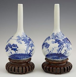 Pair of Chinese Porcelain Mallet Form Vases, 20th
