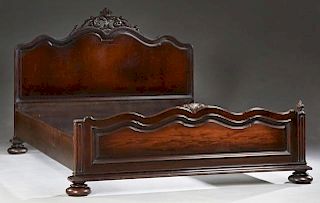 French Louis XV Style Carved Mahogany Queen Size B