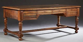 French Louis Philippe Style Carved Walnut Desk, 19