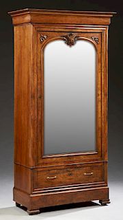 French Louis Philippe Single Door Carved Walnut Ar