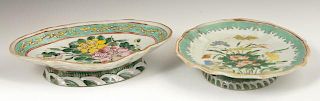 Two Chinese Porcelain Footed Stands, early 20th c.