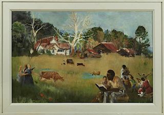 Walter Day (Alabama), "Southern Farm Scene," 1986,