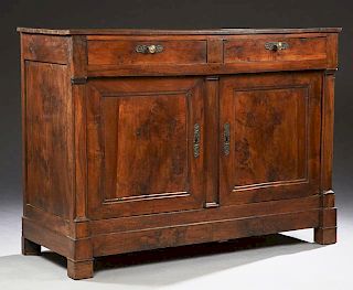 French Louis Philippe Carved Walnut Sideboard, mid