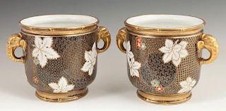 Pair of Royal Worcester Porcelain Cache Pots, 1879