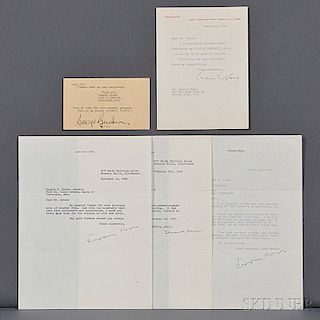 American Composers of the 20th Century, Five Signed Letters and Cards.