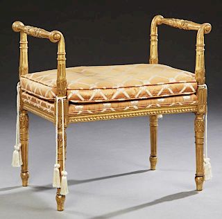 Louis XVI Style Carved Giltwood Stool, early 20th