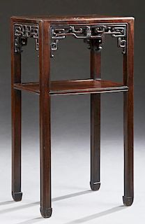 Chinese Rosewood Stand, 20th c., the rectangular t