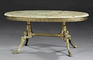French Louis XV Style Bronze and Onyx Coffee Table