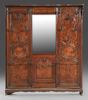 French Louis XV Style Carved Walnut and Wrought Ir