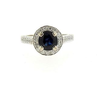 Natalie K 14k Gold 1.70ct Sapphire Diamond Engagement Ring