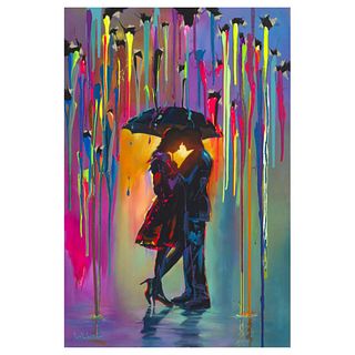Jim Warren, "Love Protects" Hand Signed, Artist Embellished AP Limited Edition Giclee on Canvas with COA