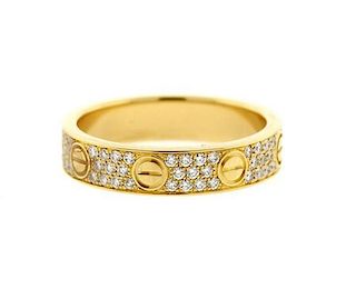 Cartier Love 18k Gold Diamond Wedding Band Ring