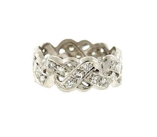 14k Gold Diamond  Braided Wedding Band Ring