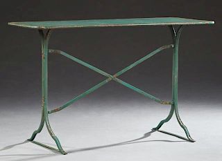 Cast Iron Garden Table, early 20th c., on trestle