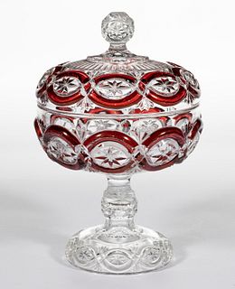 BRITANNIC - RUBY-STAINED COVERED COMPOTE