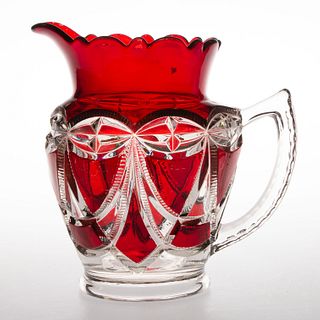RIVERSIDE NO. 434 / VICTORIA (OMN) - RUBY STAINED WATER PITCHER