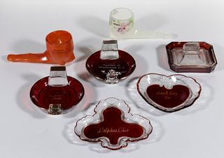 ASSORTED PRESSED GLASS ARTICLES, LOT OF SEVEN