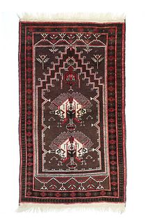 Vintage Afghan Balouch Rug, 2’9” x 5'0" (0.84 x 1.52 M)