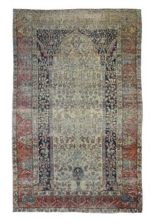 Antique Mohtasham Kashan Rug, 5'5" x 8’8” (1.65 x 2.64 M)