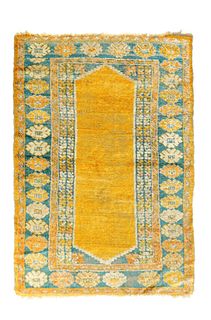 Antique Turkish Angora Oushak Rug, 3'3" x 5’ (0.99 x 1.52 M)