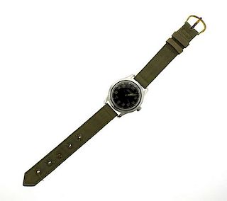 Vintage Glycine Bienne Geneve Stainless Steel Manual Wind Watch