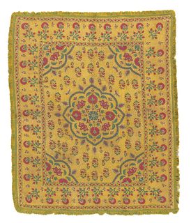 Antique Mogul Textile Rug, 2'11" x 3’8" (0.89 x 1.12 M)