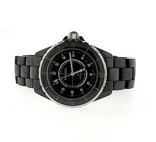 Chanel J12 Black Ceramic Diamond Dial Watch